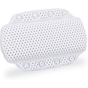 Relaxdays Pillow, Non-slip Bathing Cushion With Suction Cups, Wellness, Head & Neck Support, White, Foam Relaxdays Pillow, Non-slip Bathing Cushion With Suction Cups, Wellness, Head & Neck Support, White, Foam