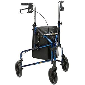 DRIVE DEVILBISS HEALTHCARE Drive Devilbiss Lightweight Aluminium Trombone Style Tri-Walker with Vinyl Bag, Flame Effect, Blue DRIVE DEVILBISS HEALTHCARE Drive Devilbiss Lightweight Aluminium Trombone Style Tri-Walker with Vinyl Bag, Flame Effect, Blue