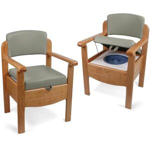 Aidapt Luxury Wooden Commode Toilet Chair.Discreet,Hidden Commode Pail,Padded Seat,Backrest,Portable Aid,Elderly,Bedside,Homecare Nursing Home with Bucket,Modern,Inconspicuous, Pebble Grey Aidapt Luxury Wooden Commode Toilet Chair.Discreet,Hidden Commode Pail,Padded Seat,Backrest,Portable Aid,Elderly,Bedside,Homecare Nursing Home with Bucket,Modern,Inconspicuous, Pebble Grey