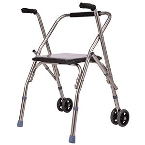WRRQCVAL Aluminum Alloy Folding Walking Frame with Wheeled Walker Aid for Standard Walker for The Elderly-Height Adjustable Elderly Walker WRRQCVAL Aluminum Alloy Folding Walking Frame with Wheeled Walker Aid for Standard Walker for The Elderly-Height Adjustable Elderly Walker