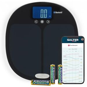 Salter Bluetooth Analyser Scale – Digital Bathroom Scale, Personal Body Weight Scale, Measure Weight, Fat, Water, Muscle Mass, Bone Mass, BMI and BMR, Bluetooth/App Connectivity, 8-User, 9192 BK3R Salter Bluetooth Analyser Scale – Digital Bathroom Scale, Personal Body Weight Scale, Measure Weight, Fat, Water, Muscle Mass, Bone Mass, BMI and BMR, Bluetooth/App Connectivity, 8-User, 9192 BK3R