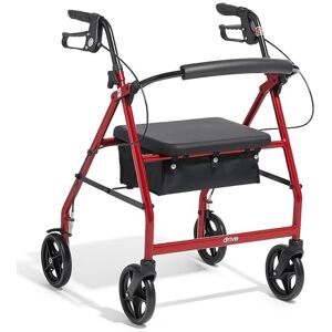 DRIVE DEVILBISS HEALTHCARE Drive R6 Red Aluminium Rollator with Padded Seat and Vinyl Underseat Bag DRIVE DEVILBISS HEALTHCARE Drive R6 Red Aluminium Rollator with Padded Seat and Vinyl Underseat Bag