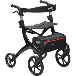 VEVOR Folding Rollator Walker for Seniors and Adults, Lightweight Aluminum Rolling Walker with Seat and Adjustable Handle, 4-Wheel Outdoor Mobility Walker with Spacious Storage Bag, 300LBS Capacity VEVOR Folding Rollator Walker for Seniors and Adults, Lightweight Aluminum Rolling Walker with Seat and Adjustable Handle, 4-Wheel Outdoor Mobility Walker with Spacious Storage Bag, 300LBS Capacity