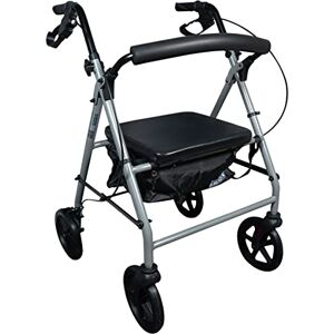 Aidapt Four Wheeled Lightweight Rollator Mobility Walker with Bag and 8 Inch Wheels for Indoor and Outdoor Use for Suport When Walking and Shopping Aidapt Four Wheeled Lightweight Rollator Mobility Walker with Bag and 8 Inch Wheels for Indoor and Outdoor Use for Suport When Walking and Shopping