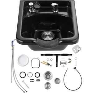 VEVOR Shampoo Bowl, ABS Plastic Shampoo Sink for Salons and Home, Easy to Clean and Install Salon Shampoo Bowls for Hair Stylists, Shampoo Sink for Spa Center, Barbershop and Beauty Salon Use, Black VEVOR Shampoo Bowl, ABS Plastic Shampoo Sink for Salons and Home, Easy to Clean and Install Salon Shampoo Bowls for Hair Stylists, Shampoo Sink for Spa Center, Barbershop and Beauty Salon Use, Black