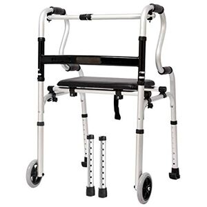 WRRQCVAL Walking Stick, Four-Legged Walking Stick Folding Walker with PP Seat with Wheeled Walker Folding Walker Non-Slip Walking Stick with Hospital Beautiful Scenery WRRQCVAL Walking Stick, Four-Legged Walking Stick Folding Walker with PP Seat with Wheeled Walker Folding Walker Non-Slip Walking Stick with Hospital Beautiful Scenery