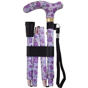 Aidapt Patterned Fold Down Adjustable Height Lightweight Walking Stick with Anti Slip Ferrule Foot for Stability and Confidence when Walking Supplied with a Hanging Carry Strap and Handle Aidapt Patterned Fold Down Adjustable Height Lightweight Walking Stick with Anti Slip Ferrule Foot for Stability and Confidence when Walking Supplied with a Hanging Carry Strap and Handle