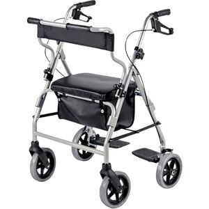 Homecraft Rollator - Silver - Lockable brakes - Height-adjustable footrests - Rollator Homecraft Rollator - Silver - Lockable brakes - Height-adjustable footrests - Rollator