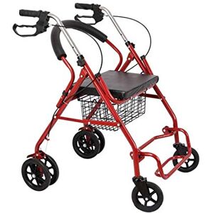NOALED Rollator Walker Folding Rolling Walking Frame with Paded Seat and Backrest Wheels Mobility Aid for Adult Senior Elderly Handicap with Brakes NOALED Rollator Walker Folding Rolling Walking Frame with Paded Seat and Backrest Wheels Mobility Aid for Adult Senior Elderly Handicap with Brakes