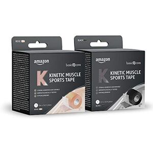 Care+ Kinetic Muscle Sports Tape, 5m x 5cm, Pack of 2, Black, Beige Care+ Kinetic Muscle Sports Tape, 5m x 5cm, Pack of 2, Black, Beige