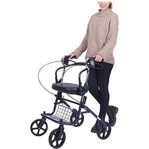 NOALED Rollator with Seat and Wheels Medical Mobility Walking Aids Foldable,Walking Frame with Storage Basket,Blue Interesting NOALED Rollator with Seat and Wheels Medical Mobility Walking Aids Foldable,Walking Frame with Storage Basket,Blue Interesting