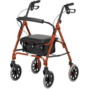 Days Lightweight Folding Rollator Walker – Mobility Aids, Adjustable Walking Frame with Padded Seat, Lockable Brakes, Ergonomic Handles, Walking Aid, Portable Walker for Elderly, Large – Russet Orange Days Lightweight Folding Rollator Walker – Mobility Aids, Adjustable Walking Frame with Padded Seat, Lockable Brakes, Ergonomic Handles, Walking Aid, Portable Walker for Elderly, Large – Russet Orange