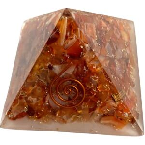 VIE Orgone Reiki Healing Pyramid, Red Carnelian, 5.5cm VIE Orgone Reiki Healing Pyramid, Red Carnelian, 5.5cm