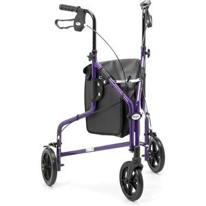 Days Lightweight Tri Wheel Walker Rollator – Aluminium Mobility Walker with Adjustable Height and Brakes – Foldable Walking Frame with Carry Bag – Mobility Aid for Elderly – Purple Days Lightweight Tri Wheel Walker Rollator – Aluminium Mobility Walker with Adjustable Height and Brakes – Foldable Walking Frame with Carry Bag – Mobility Aid for Elderly – Purple