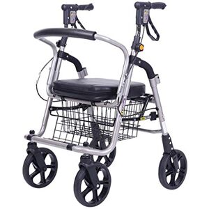NOALED Rollator with Seat, 4 Wheels Medical Walking Aids Foldable, Heavy Duty Lightweight Aluminum Alloy Frame, Used for Seniors Walking Interesting NOALED Rollator with Seat, 4 Wheels Medical Walking Aids Foldable, Heavy Duty Lightweight Aluminum Alloy Frame, Used for Seniors Walking Interesting