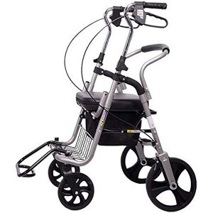 WRRQCVAL Rollator Walker, Upright Posture Rolling Walker, Lightweight Aluminum Walker, Mobility Portable Rollator Walker for Seniors,Gray Interesting WRRQCVAL Rollator Walker, Upright Posture Rolling Walker, Lightweight Aluminum Walker, Mobility Portable Rollator Walker for Seniors,Gray Interesting