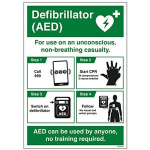 VSafety V Safety First Aid Poster Defibrillator A3 Poster 297 x 420mm Heavy Duty VSafety V Safety First Aid Poster Defibrillator A3 Poster 297 x 420mm Heavy Duty