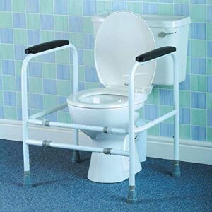 Homecraft Toilet Support Frame, Aluminum, Adjustable Bathroom Safety Support Frame for Elderly, Handicapped and Disabled Users, Home and Clinic Use Homecraft Toilet Support Frame, Aluminum, Adjustable Bathroom Safety Support Frame for Elderly, Handicapped and Disabled Users, Home and Clinic Use