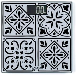 Salter Digital Bathroom Scale – Electronic Digital Bodyweight Scale, 180kg/28st 3lb, Easy To Read Display, Step On Instant Readings, Includes Batteries, Mediterranean Tile Inspired Textured Platform Salter Digital Bathroom Scale – Electronic Digital Bodyweight Scale, 180kg/28st 3lb, Easy To Read Display, Step On Instant Readings, Includes Batteries, Mediterranean Tile Inspired Textured Platform