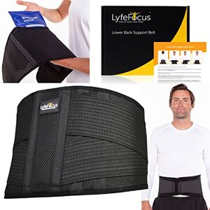 LyfeFocus Premium Adjustable Lower Back Support Belt for Men & Women Breathable Lumbar Support Brace Supplied with Reusable Hot Cold Pack for Pain & Muscle Tension Relief (Check Size Table XXL) LyfeFocus Premium Adjustable Lower Back Support Belt for Men & Women Breathable Lumbar Support Brace Supplied with Reusable Hot Cold Pack for Pain & Muscle Tension Relief (Check Size Table XXL)