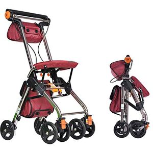 NOALED Four Wheeled Rollator with Cable Brakes Swivel Wheels Padded Seat and Backrest Lightweight Foldable Aluminium Frame Lockable Brakes Walking Aid Interesting NOALED Four Wheeled Rollator with Cable Brakes Swivel Wheels Padded Seat and Backrest Lightweight Foldable Aluminium Frame Lockable Brakes Walking Aid Interesting