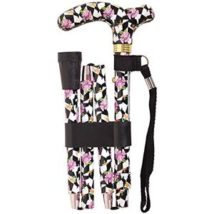 Aidapt Patterned Fold Down Adjustable Height Lightweight Walking Stick with Anti Slip Ferrule Foot for Stability and Confidence when Walking Supplied with a Hanging Carry Strap and Handle Aidapt Patterned Fold Down Adjustable Height Lightweight Walking Stick with Anti Slip Ferrule Foot for Stability and Confidence when Walking Supplied with a Hanging Carry Strap and Handle
