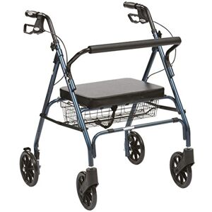 DRIVE DEVILBISS HEALTHCARE Drive Devilbiss Heavy Duty Rollator in Blue with Basket and Padded Seat and Back DRIVE DEVILBISS HEALTHCARE Drive Devilbiss Heavy Duty Rollator in Blue with Basket and Padded Seat and Back