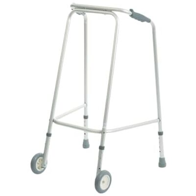 NRS Walking Frame, Lightweight Aluminium with Wheels, Height Adjustable, Ergonomic Hand Grips, Non-Slip Ferrules S63208.L Large NRS Walking Frame, Lightweight Aluminium with Wheels, Height Adjustable, Ergonomic Hand Grips, Non-Slip Ferrules S63208.L Large