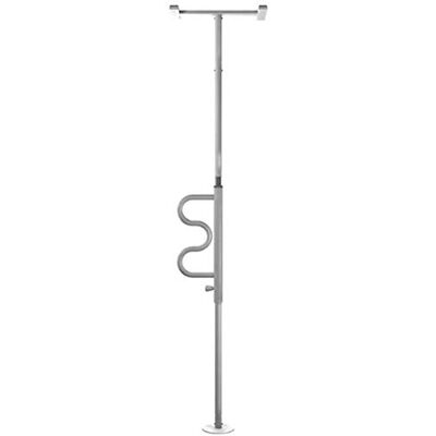 NRS Floor to Ceiling Security Pole with Grab Bar White Finish NRS Floor to Ceiling Security Pole with Grab Bar White Finish