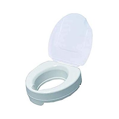 DRIVE DEVILBISS HEALTHCARE Drive Devilbiss 4-Inch Raised Toilet Seat with Lid, White DRIVE DEVILBISS HEALTHCARE Drive Devilbiss 4-Inch Raised Toilet Seat with Lid, White