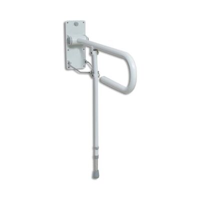 NRS Healthcare Standard Folding Support Rail with Leg for Bathroom/Toilet NRS Healthcare Standard Folding Support Rail with Leg for Bathroom/Toilet