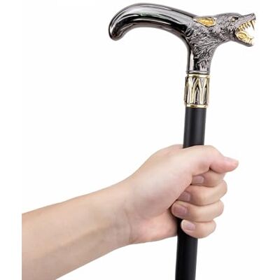 XFLHXY Wolf Head Cane Men Walking Stick, Seniors Balance, Collapsible 3 Pc Travel Canes for Mobility Stability Knee Support Elderly Assistance Products, 36.6inch XFLHXY Wolf Head Cane Men Walking Stick, Seniors Balance, Collapsible 3 Pc Travel Canes for Mobility Stability Knee Support Elderly Assistance Products, 36.6inch