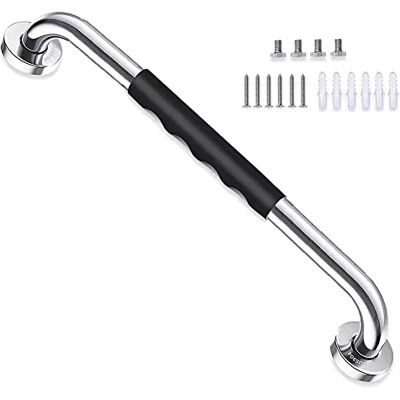 Hoopever 24 Inch Anti Slip Shower Grab Bar Handle, Stainless Steel Chrome Bathroom Balance Bar, Safety Hand Rail Support, Handicap Elderly Injury Senior Assist Bath Handle, 1.25 Inch Diameter Hoopever 24 Inch Anti Slip Shower Grab Bar Handle, Stainless Steel Chrome Bathroom Balance Bar, Safety Hand Rail Support, Handicap Elderly Injury Senior Assist Bath Handle, 1.25 Inch Diameter