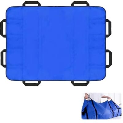 HSHTAM Slide Sheets for Moving Patients on Bed, Positioning Bed Pad with Handles 120 x 100 cm Slide Sheets Elderly Transfer Sheet Reusable Draw Sheets for Turning Repositioning (Blue) HSHTAM Slide Sheets for Moving Patients on Bed, Positioning Bed Pad with Handles 120 x 100 cm Slide Sheets Elderly Transfer Sheet Reusable Draw Sheets for Turning Repositioning (Blue)