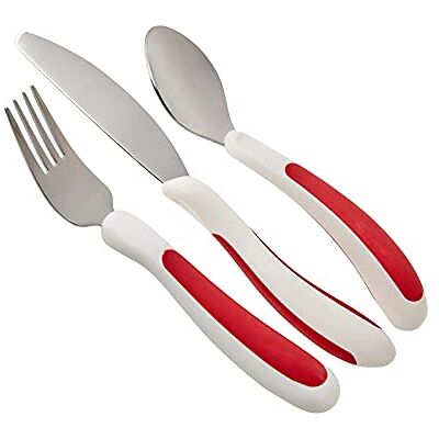 NRS Healthcare - Kura Care - Red - Cutlery Set NRS Healthcare - Kura Care - Red - Cutlery Set