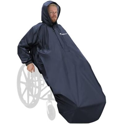 Mobility Smart Wheelchair Mac with Sleeves – Unlined Waterproof Coat for Wheelchair Users – Navy – Lightweight Rain Protection with Hood, Sleeves & Reflective Strip – Easy-Fit (Large) Mobility Smart Wheelchair Mac with Sleeves – Unlined Waterproof Coat for Wheelchair Users – Navy – Lightweight Rain Protection with Hood, Sleeves & Reflective Strip – Easy-Fit (Large)