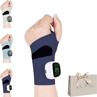 WEIWOGU Rechargeable Adjustable Electric Wrist Massager, Portable Cordless Hand Pad with 8 Modes, 30 Intensity Levelsm, Wearable Hand Pad, Wrist Brace & Wrap for Pain Relief (Dark Blue) WEIWOGU Rechargeable Adjustable Electric Wrist Massager, Portable Cordless Hand Pad with 8 Modes, 30 Intensity Levelsm, Wearable Hand Pad, Wrist Brace & Wrap for Pain Relief (Dark Blue)