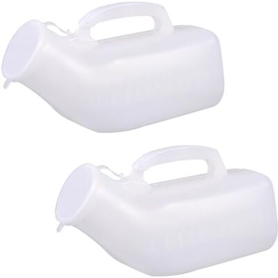 XMSHYODSM Male Urinal Bottle, 2 Pcs Reusable Urinal Pee Bottle for Men with Lid, 1200ml Emergency Urinals Bottles for Hospital Use Home Care Travel and Camping(White) XMSHYODSM Male Urinal Bottle, 2 Pcs Reusable Urinal Pee Bottle for Men with Lid, 1200ml Emergency Urinals Bottles for Hospital Use Home Care Travel and Camping(White)