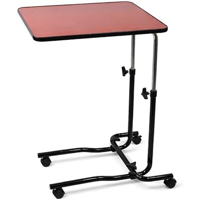 Aidapt Canterbury Multi-Table Height Adjustable Overbed Table with Tilt Top (0–45°), Wheeled Mobile Side Table, 550x410mm Surface, Home & Bedroom Use Aidapt Canterbury Multi-Table Height Adjustable Overbed Table with Tilt Top (0–45°), Wheeled Mobile Side Table, 550x410mm Surface, Home & Bedroom Use