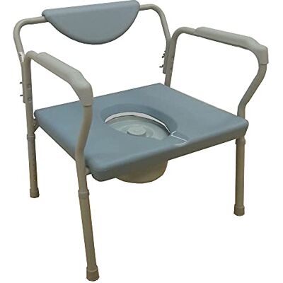 NRS Extra Wide Height Adjustable Commode, Large, Grey NRS Extra Wide Height Adjustable Commode, Large, Grey