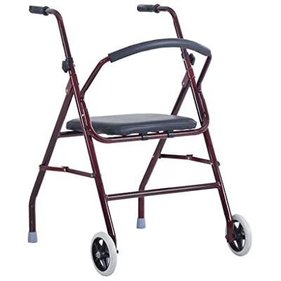GLJTUO Adjustable Height Upright Rollator Walker with Wheels and Seats Portable Folding Rolling Mobility Walking Aids for Elderly GLJTUO Adjustable Height Upright Rollator Walker with Wheels and Seats Portable Folding Rolling Mobility Walking Aids for Elderly