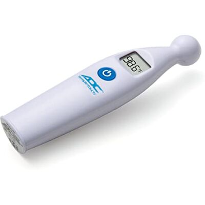 ADC Forehead Thermometer, Non Invasive and Quick Read, Suitable for Babies, Kids, and Adults, Adtemp 427 Temple Touch Thermometer Battery Operated Electronic Thermometer, White ADC Forehead Thermometer, Non Invasive and Quick Read, Suitable for Babies, Kids, and Adults, Adtemp 427 Temple Touch Thermometer Battery Operated Electronic Thermometer, White
