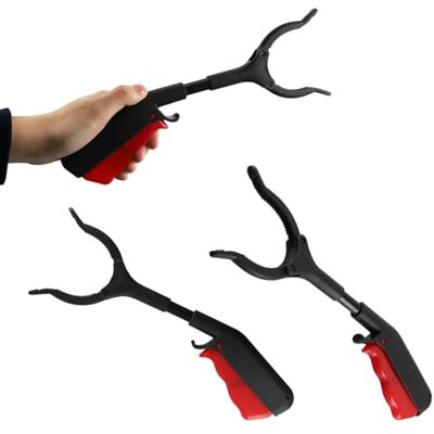 ROBOHOOK Short Grabber Reacher Tool 2 PCS,Small Grabber Reacher Tools Non-Slip Ergonomic Handle,Portable for Elderly, Disabled, Sanitation Workers,11.02in,Black Red ROBOHOOK Short Grabber Reacher Tool 2 PCS,Small Grabber Reacher Tools Non-Slip Ergonomic Handle,Portable for Elderly, Disabled, Sanitation Workers,11.02in,Black Red