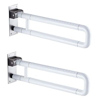 ZJDCQGS Toilet Grab Rails White, 2 Pack Foldable Toilet Rails Stainless Steel Bathroom Grab Bar 60cm Adjustable Handles Safety Support Handles Shower Aid for Elderly Disability 60cm/23.6in ZJDCQGS Toilet Grab Rails White, 2 Pack Foldable Toilet Rails Stainless Steel Bathroom Grab Bar 60cm Adjustable Handles Safety Support Handles Shower Aid for Elderly Disability 60cm/23.6in