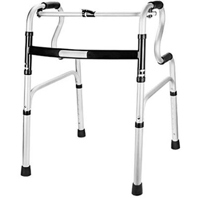 GLJTUO Lightweight Aluminum Mobility Aid,Foldable Geriatric Walker with Carry Bag,Walking e Height Adjustable Four-Legged Cane Armrest for Elderly Adult Bariatric Handicap D GLJTUO Lightweight Aluminum Mobility Aid,Foldable Geriatric Walker with Carry Bag,Walking e Height Adjustable Four-Legged Cane Armrest for Elderly Adult Bariatric Handicap D