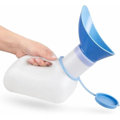 XAVRO Portable Unisex Urinal Bottle 1L for Men & Women, Spill Proof Urine Bottle with Funnel, Leak Proof Bedside Pee Bottle with Lid, Travel Urinal for Hospital, Home & Camping XAVRO Portable Unisex Urinal Bottle 1L for Men & Women, Spill Proof Urine Bottle with Funnel, Leak Proof Bedside Pee Bottle with Lid, Travel Urinal for Hospital, Home & Camping