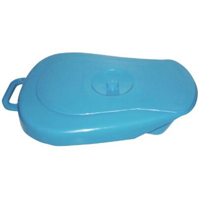 Aidapt Medical Disability Aid Lightweight Slipper Bed Pan Portable Toilet Urinal with Lid in Blue Aidapt Medical Disability Aid Lightweight Slipper Bed Pan Portable Toilet Urinal with Lid in Blue