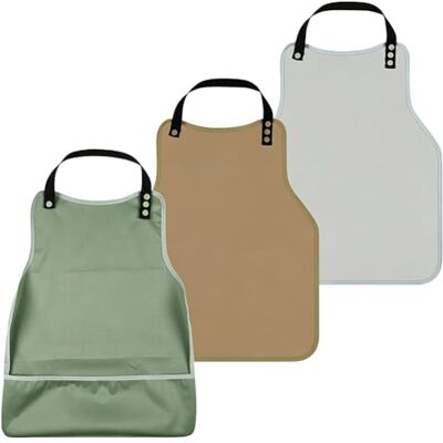 Aundhegrtt Washable Adult Bibs 3-Pack for Seniors- Upgraded Crumb Catcher Clothing Protectors Aundhegrtt Washable Adult Bibs 3-Pack for Seniors- Upgraded Crumb Catcher Clothing Protectors