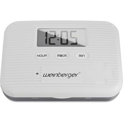 Weinberger Pill Box with Timer 6-Compartment Medication Organiser with LCD Display Pill Organiser Acoustic & Vibrating Alarm Adjustable Reminders Portable Pill Dispenser for Travel or Daily Use Weinberger Pill Box with Timer 6-Compartment Medication Organiser with LCD Display Pill Organiser Acoustic & Vibrating Alarm Adjustable Reminders Portable Pill Dispenser for Travel or Daily Use
