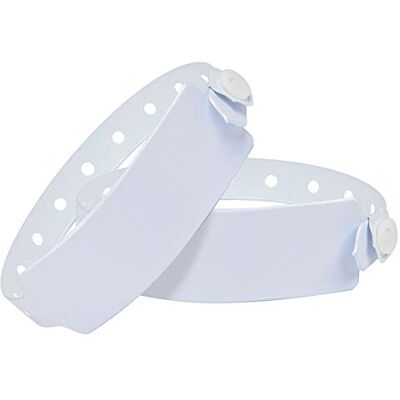 WRISTALL 100 Pack White Hospital Wristbands Vinyl Patient Id Bands Medical Plastic Wristbands by Fivepeans WRISTALL 100 Pack White Hospital Wristbands Vinyl Patient Id Bands Medical Plastic Wristbands by Fivepeans